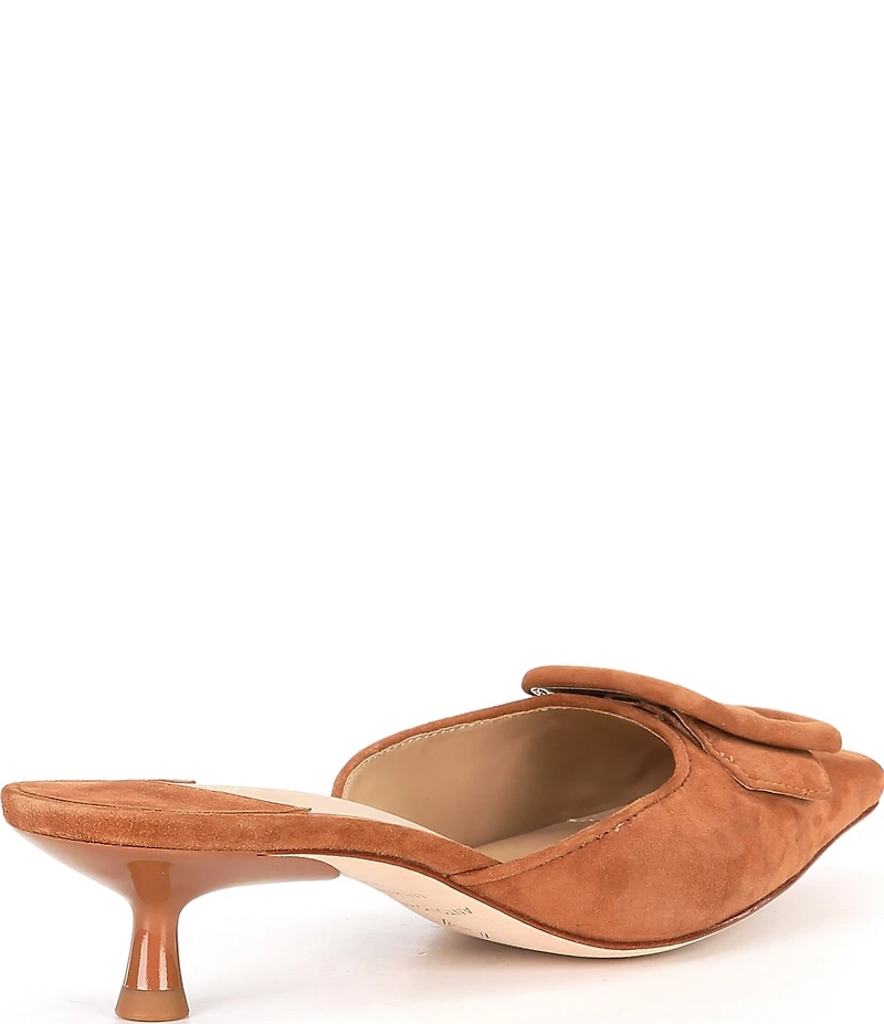Antonio Melani Kendra Suede Buckle Ornament Dress Mules