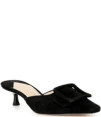 Antonio Melani Kendra Suede Buckle Ornament Mules