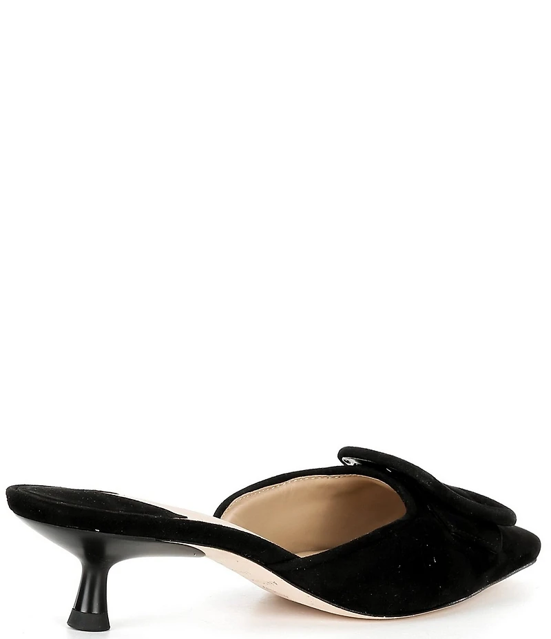 Antonio Melani Kendra Suede Buckle Ornament Dress Mules