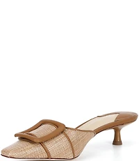 Antonio Melani Kendra Woven Canvas Buckle Ornament Mules