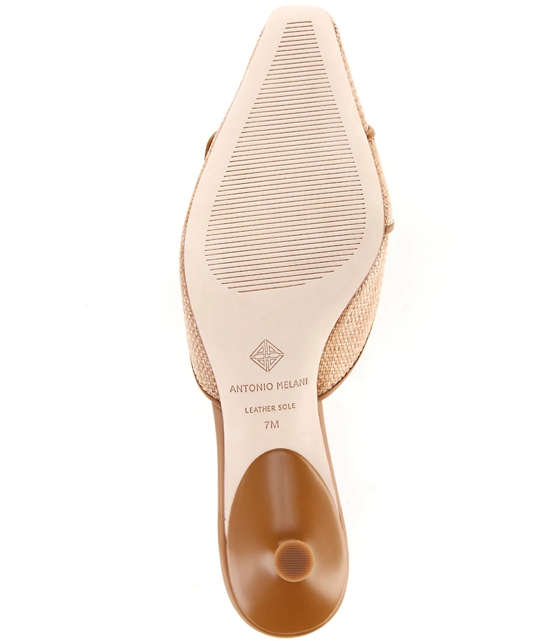 Antonio Melani Kendra Woven Canvas Buckle Ornament Mules