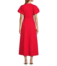 Antonio Melani Kiara Short Puff Sleeve A-Line Maxi Dress