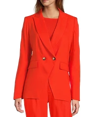 Antonio Melani Kiera Linen Notch Lapel Long Sleeve Double Breasted Coordinating Blazer