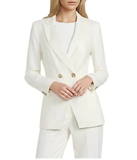 Antonio Melani Kiera Linen Notch Lapel Long Sleeve Button Front Blazer