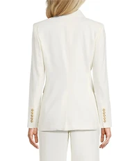 Antonio Melani Kiera Linen Notch Lapel Long Sleeve Button Front Blazer