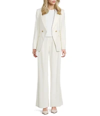 Antonio Melani Kiera Linen Notch Lapel Long Sleeve Button Front Blazer