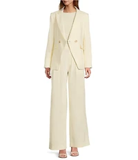 Antonio Melani Kiera Linen Notch Lapel Long Sleeve Button Front Blazer