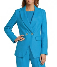 Antonio Melani Kiera Linen Notch Lapel Long Sleeve Double Breasted Coordinating Blazer