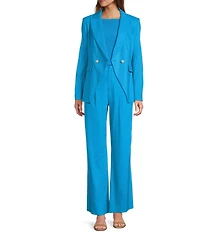 Antonio Melani Kiera Linen Notch Lapel Long Sleeve Double Breasted Coordinating Blazer