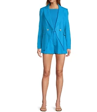 Antonio Melani Kiera Linen Notch Lapel Long Sleeve Double Breasted Coordinating Blazer