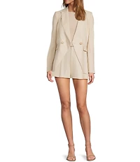Antonio Melani Kiera Linen Notch Lapel Long Sleeve Double Breasted Coordinating Blazer