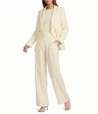 Antonio Melani Kiera Linen Notch Lapel Long Sleeve Double Breasted Coordinating Blazer