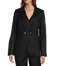 Antonio Melani Kiera Linen Notch Lapel Long Sleeve Double Breasted Coordinating Blazer