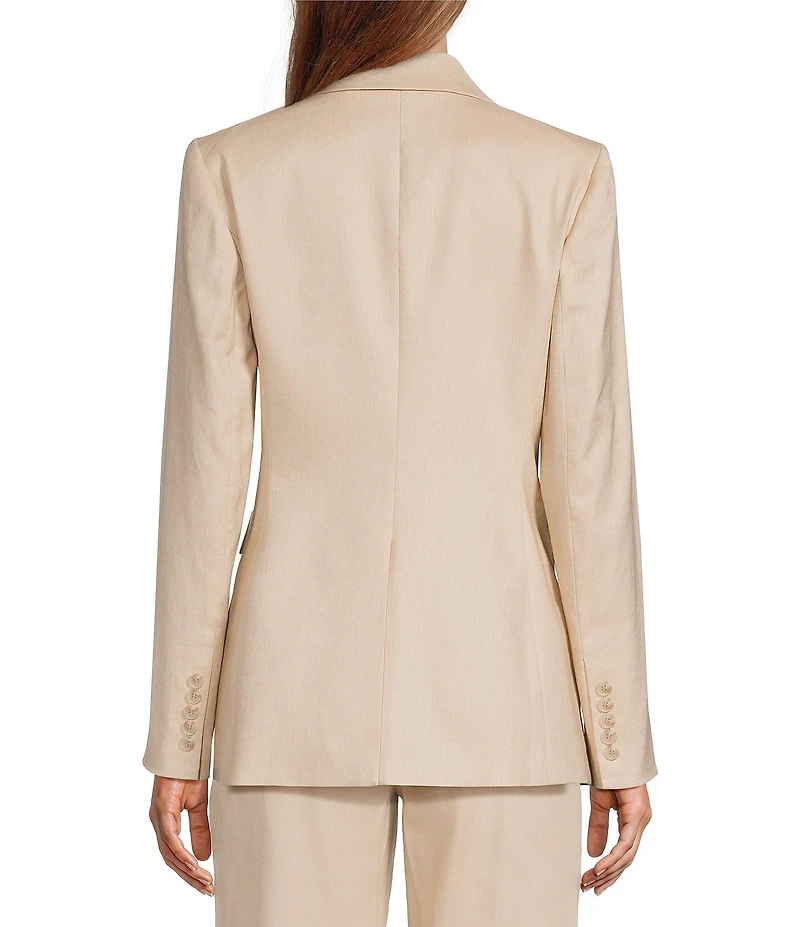 Antonio Melani Kiera Linen Notch Lapel Long Sleeve Double Breasted Coordinating Blazer