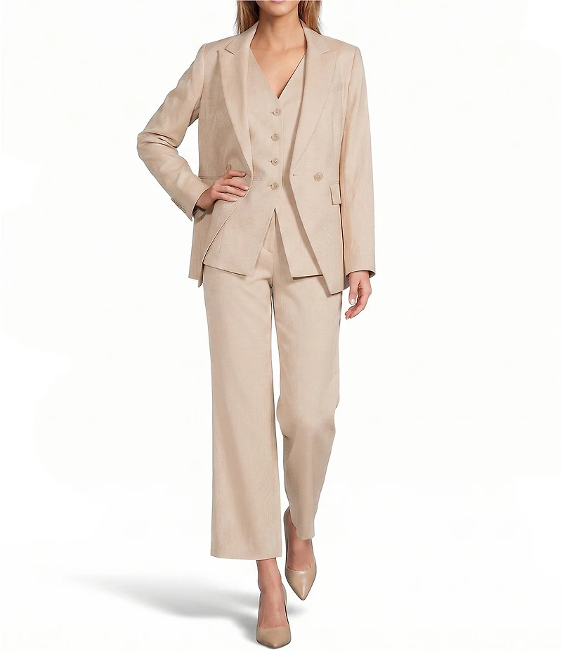 Antonio Melani Kiera Linen Notch Lapel Long Sleeve Double Breasted Coordinating Blazer