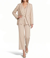 Antonio Melani Kiera Linen Notch Lapel Long Sleeve Double Breasted Coordinating Blazer
