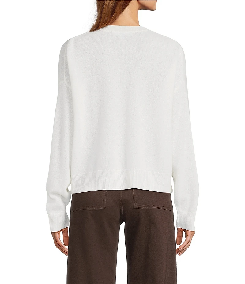 Antonio Melani Kimberly Crew Neck Long Sleeve Front Pocket Cashmere Sweater