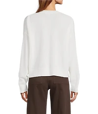 Antonio Melani Kimberly Crew Neck Long Sleeve Front Pocket Cashmere Sweater