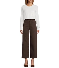 Antonio Melani Kimberly Crew Neck Long Sleeve Front Pocket Cashmere Sweater