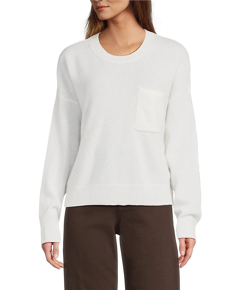 Antonio Melani Kimberly Crew Neck Long Sleeve Front Pocket Cashmere Sweater