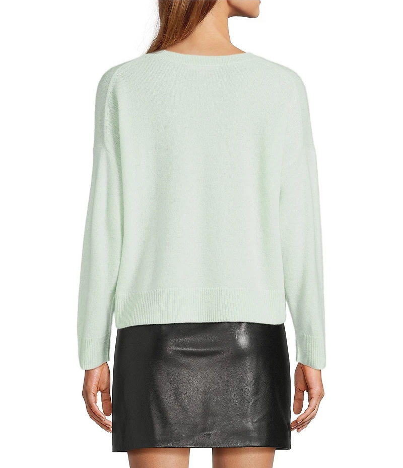 Antonio Melani Kimberly Crew Neck Long Sleeve Front Pocket Cashmere Sweater