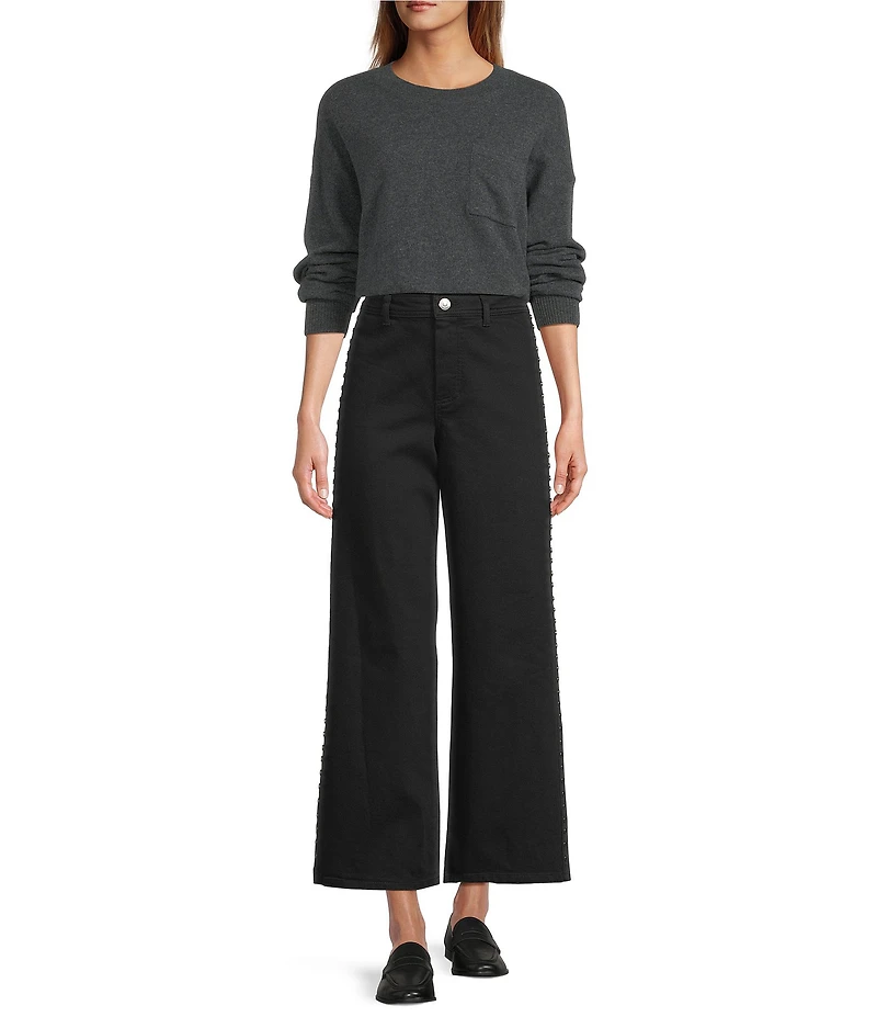 Antonio Melani Kimberly Crew Neck Long Sleeve Front Pocket Cashmere Sweater