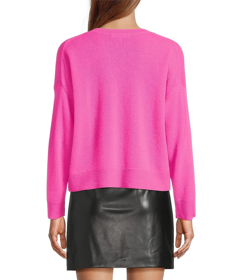 Antonio Melani Kimberly Crew Neck Long Sleeve Front Pocket Cashmere Sweater