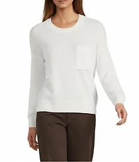 Antonio Melani Kimberly Crew Neck Long Sleeve Front Pocket Cashmere Sweater