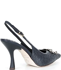 Antonio Melani Kira Raffia Ornament Slingback Pumps