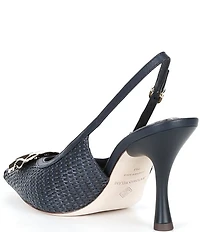Antonio Melani Kira Raffia Ornament Slingback Pumps