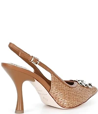Antonio Melani Kira Raffia Ornament Slingback Pumps