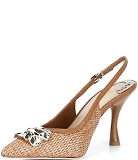 Antonio Melani Kira Raffia Ornament Slingback Pumps