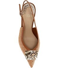 Antonio Melani Kira Raffia Ornament Slingback Pumps