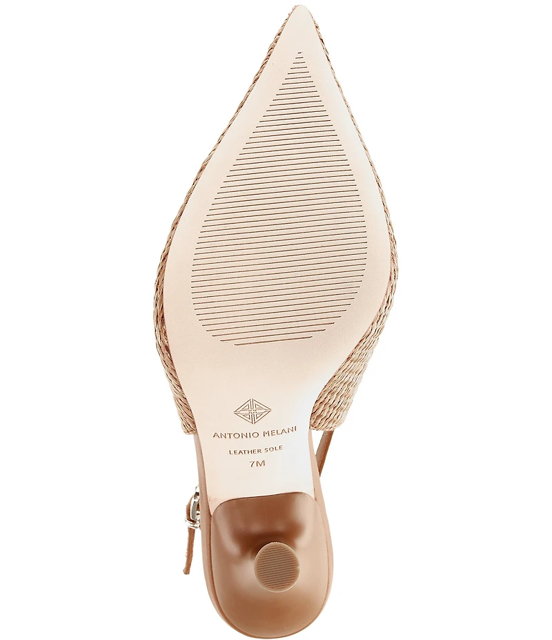 Antonio Melani Kira Raffia Ornament Slingback Pumps