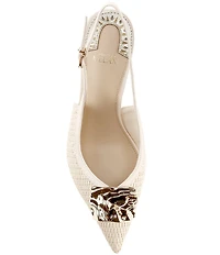 Antonio Melani Kira Raffia Ornament Slingback Pumps