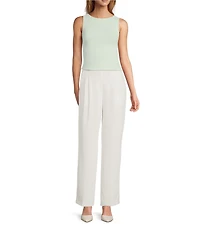 Antonio Melani Krista Sleeveless Boat Neck Ribbed Knit Tank