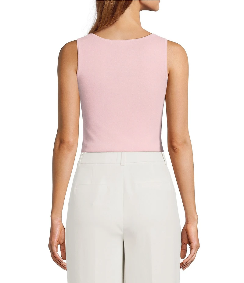 Antonio Melani Krista Sleeveless Boat Neck Ribbed Knit Tank