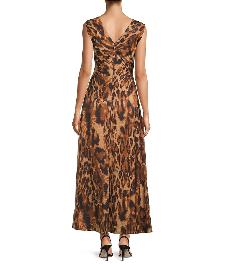 Antonio Melani Kristen Leopard Print Boat Neck Sleeveless Blouson Dress