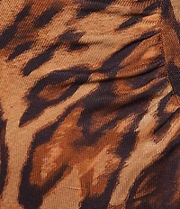 Antonio Melani Kristen Leopard Print Boat Neck Sleeveless Blouson Dress