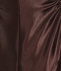Antonio Melani Kristen Shimmer Boat Neck Sleeveless Ruched Side Maxi Dress