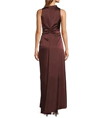 Antonio Melani Kya A-Line Ruched Detail Cowl Neck Sleeveless Dress