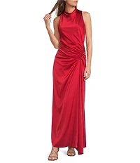Antonio Melani Kya A-Line Ruched Detail Cowl Neck Sleeveless Dress