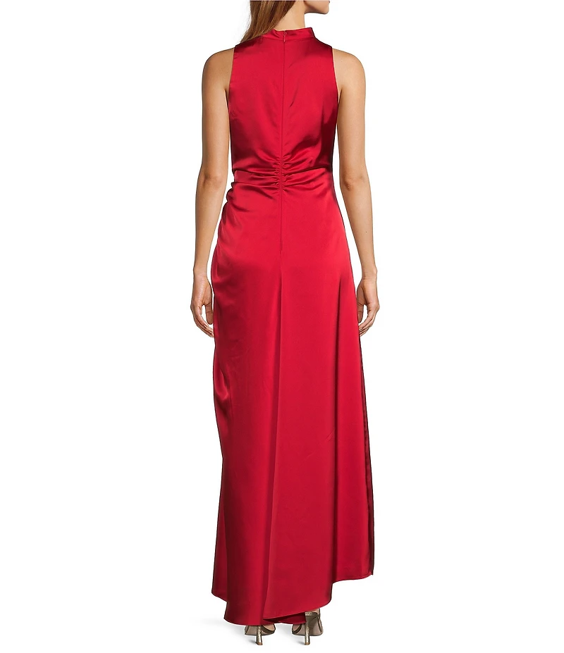 Antonio Melani Kya A-Line Ruched Detail Cowl Neck Sleeveless Dress