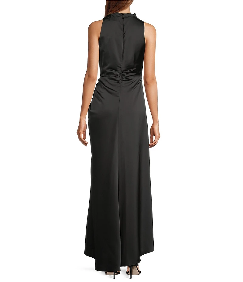 Antonio Melani Kya A-Line Ruched Detail Cowl Neckline Sleeveless Dress
