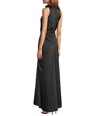 Antonio Melani Kya A-Line Ruched Detail Cowl Neckline Sleeveless Dress