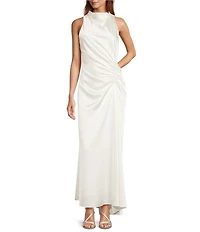 Antonio Melani Kya A-Line Ruched Detail Cowl Neckline Sleeveless Dress