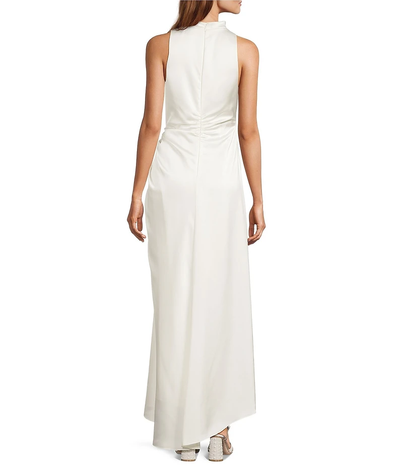 Antonio Melani Kya A-Line Ruched Detail Cowl Neckline Sleeveless Dress