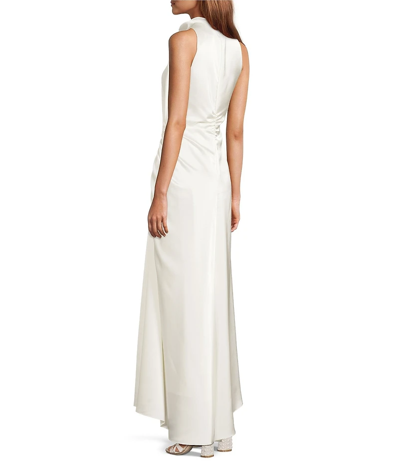 Antonio Melani Kya A-Line Ruched Detail Cowl Neckline Sleeveless Dress
