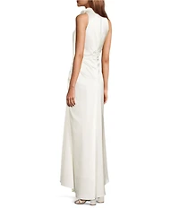 Antonio Melani Kya A-Line Ruched Detail Cowl Neckline Sleeveless Dress