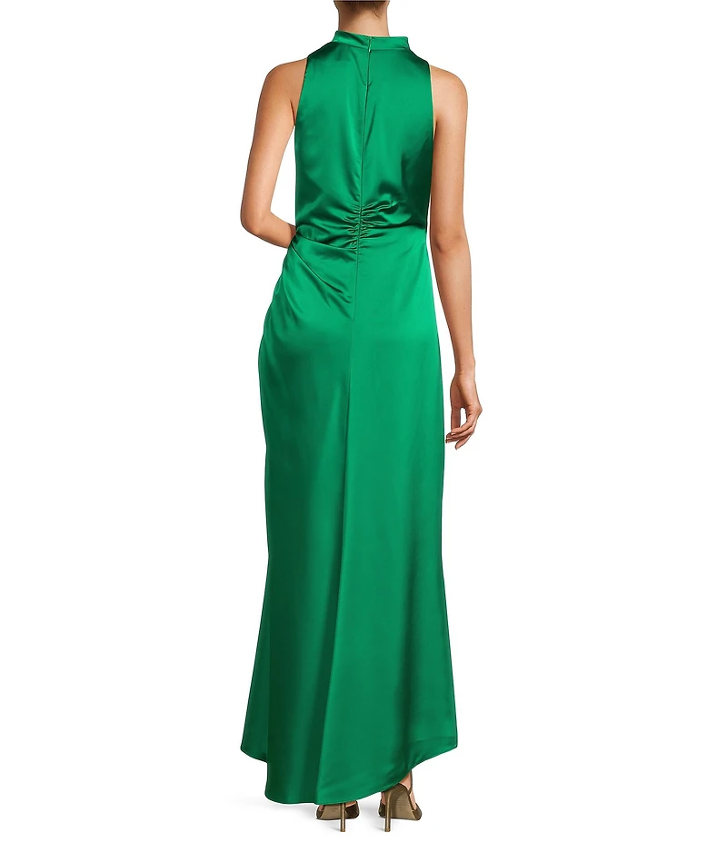 Antonio Melani Kya A-Line Ruched Detail Cowl Neckline Sleeveless Dress